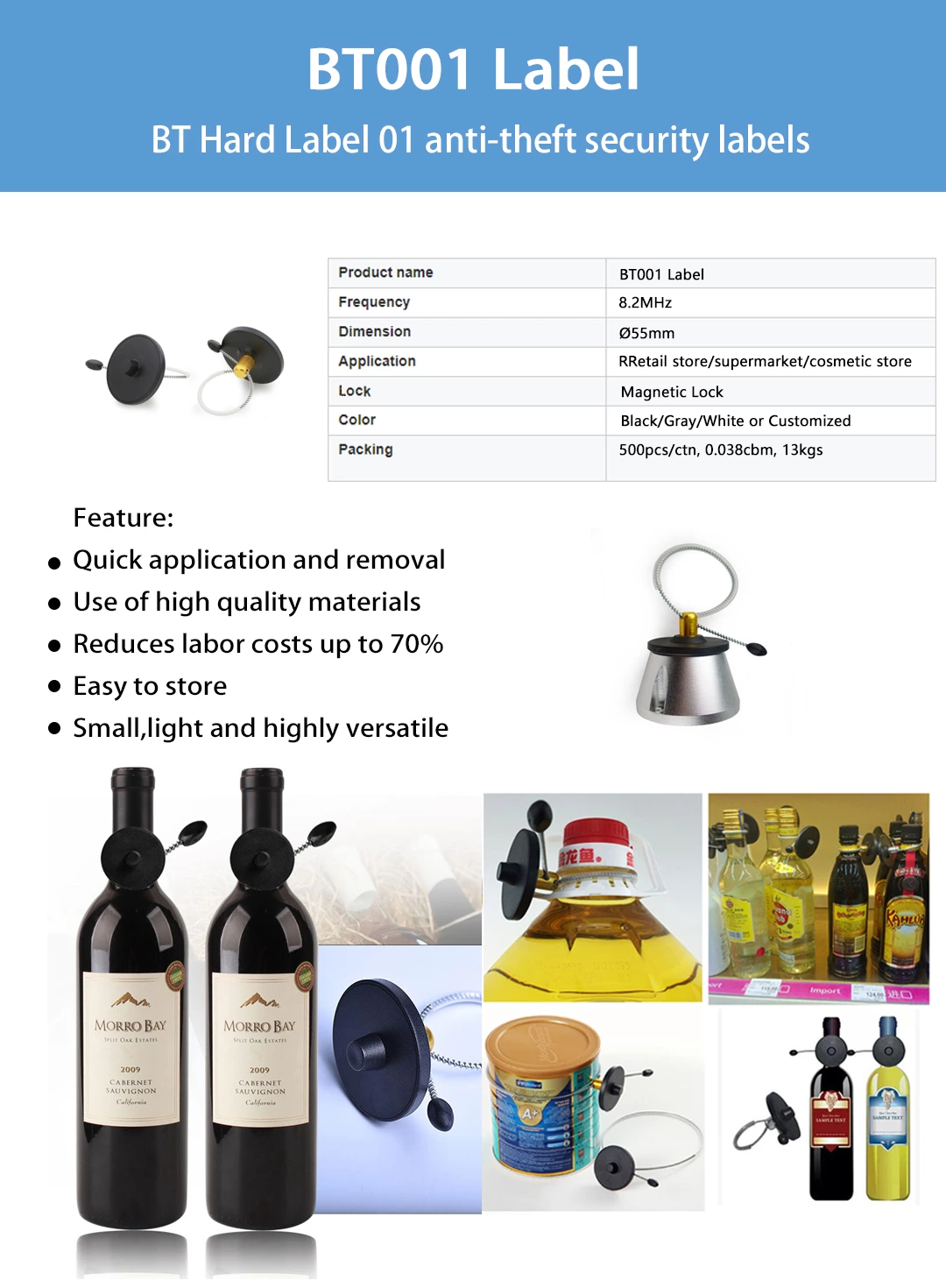 58Khz AM Metal Wine Bottle Security Tag - image 4