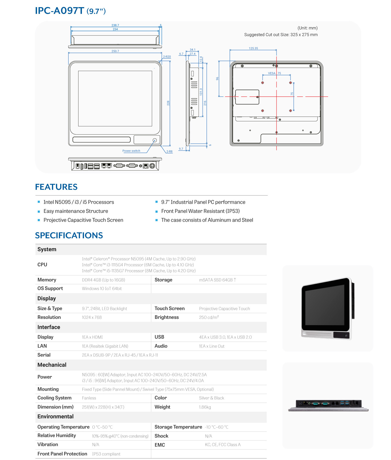 HANASIS IPC-A097T — Industrial PC vỏ nhôm, bán chạy ổn định - ảnh 1