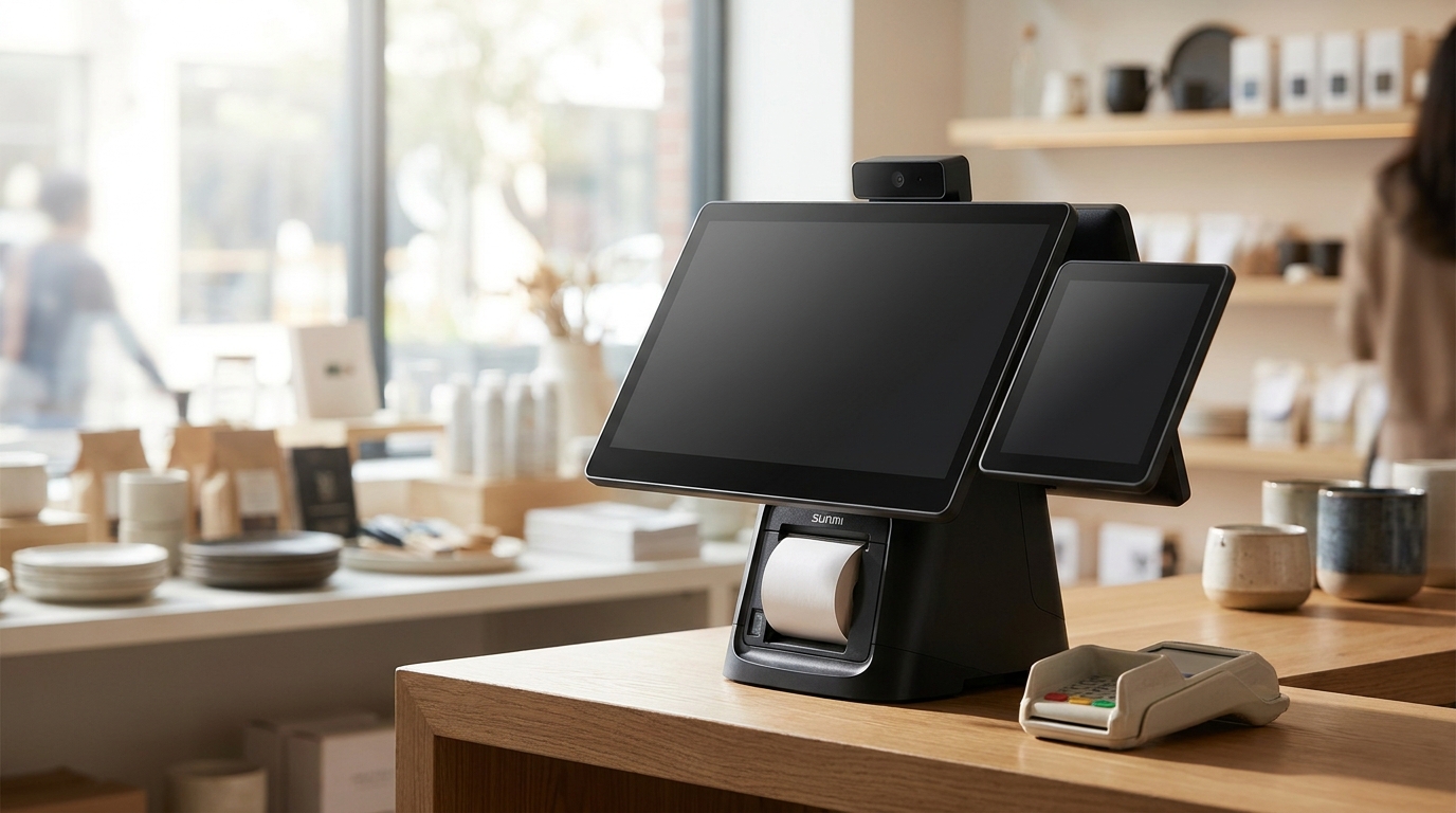 Sunmi D2s Desktop POS Terminal - Dual Screen, Integrated Thermal Printer