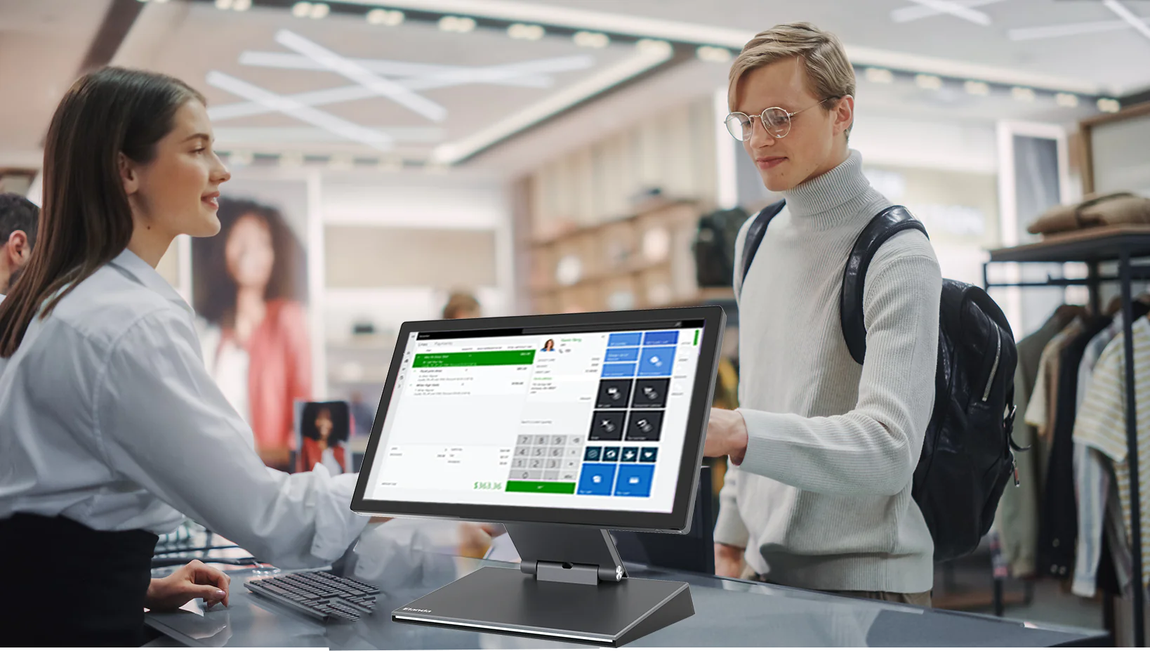 Elanda Flagship X3 15.6" Ultra-Narrow Bezel Foldable Windows POS Terminal