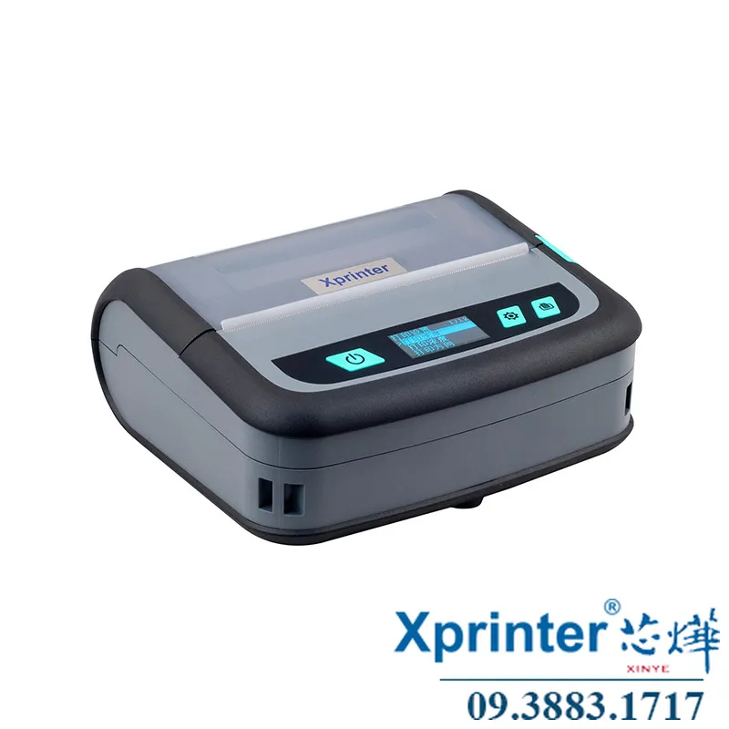 Máy in hóa đơn di động XP-P441B: sạc & in USB, màn hình LCD, 100mm/s