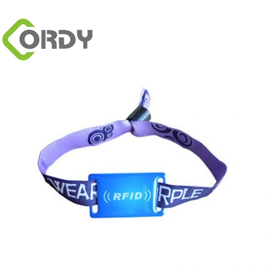 RFID NFC Woven 패브릭 손목밴드 13.56MHz 커스텀 로고 인쇄