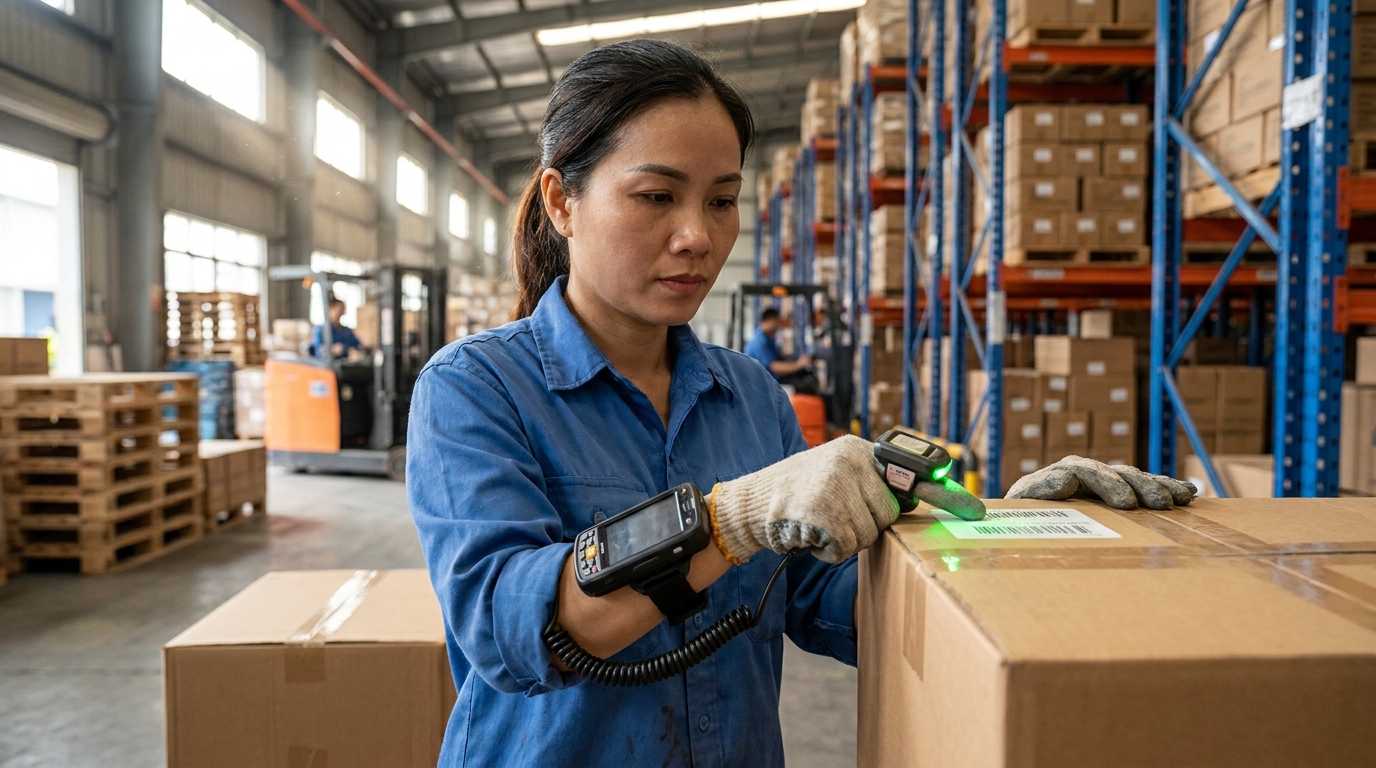 Máy quét mã vạch đeo tay iData RS200: Giải pháp tăng hiệu suất kho hàng