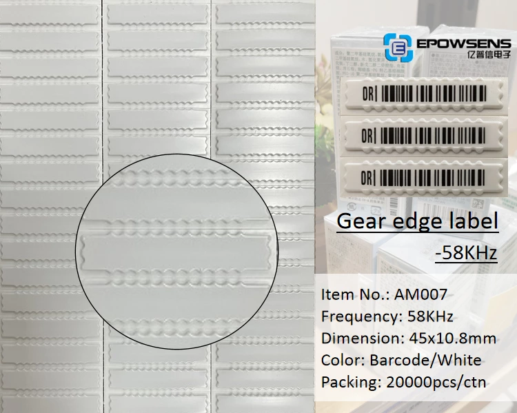 Tem AM007 wavy edge barcode trắng 58KHz - ảnh 2