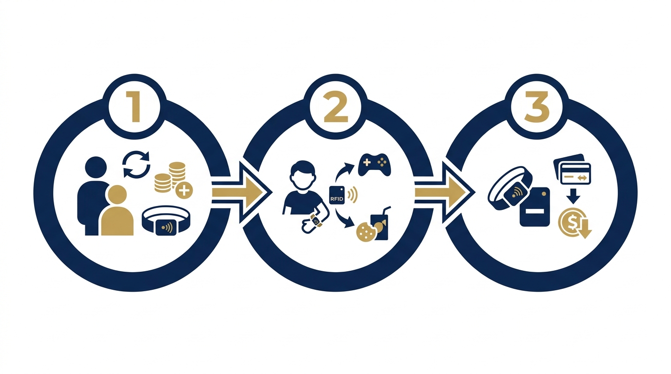 3. Ví điện tử nội khu (cashless) hoạt động ra sao?