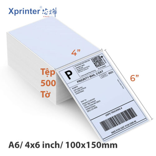 A6 Thermal Paper Xprinter 100x150mm Full Topcoat - 500 Labels 5