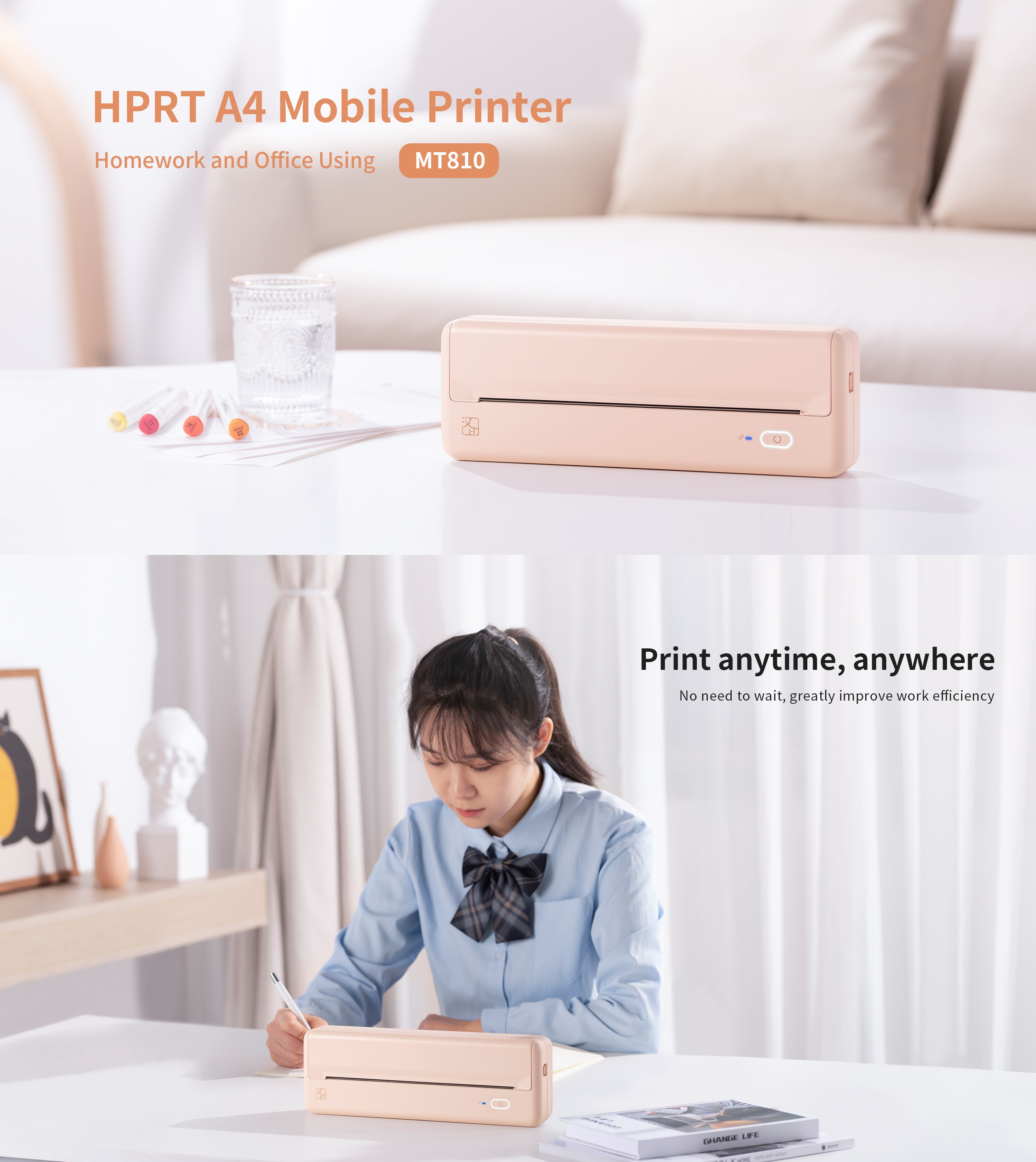 Máy in di động HPRT MT810 A4 không mực, Bluetooth 4.0, 203 DPI - ảnh 3