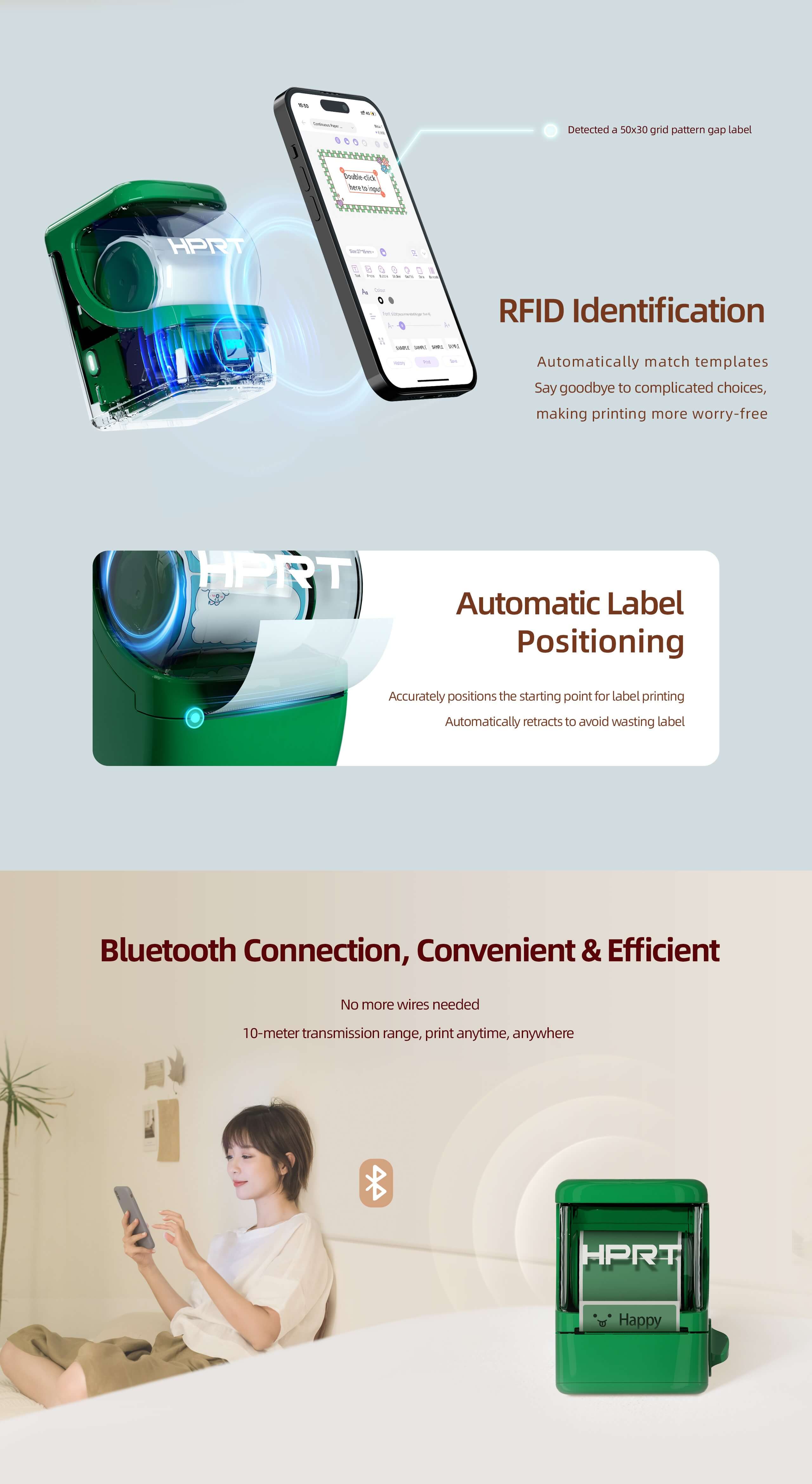 Máy in tem không mực HPRT New 1 kết nối Bluetooth 6