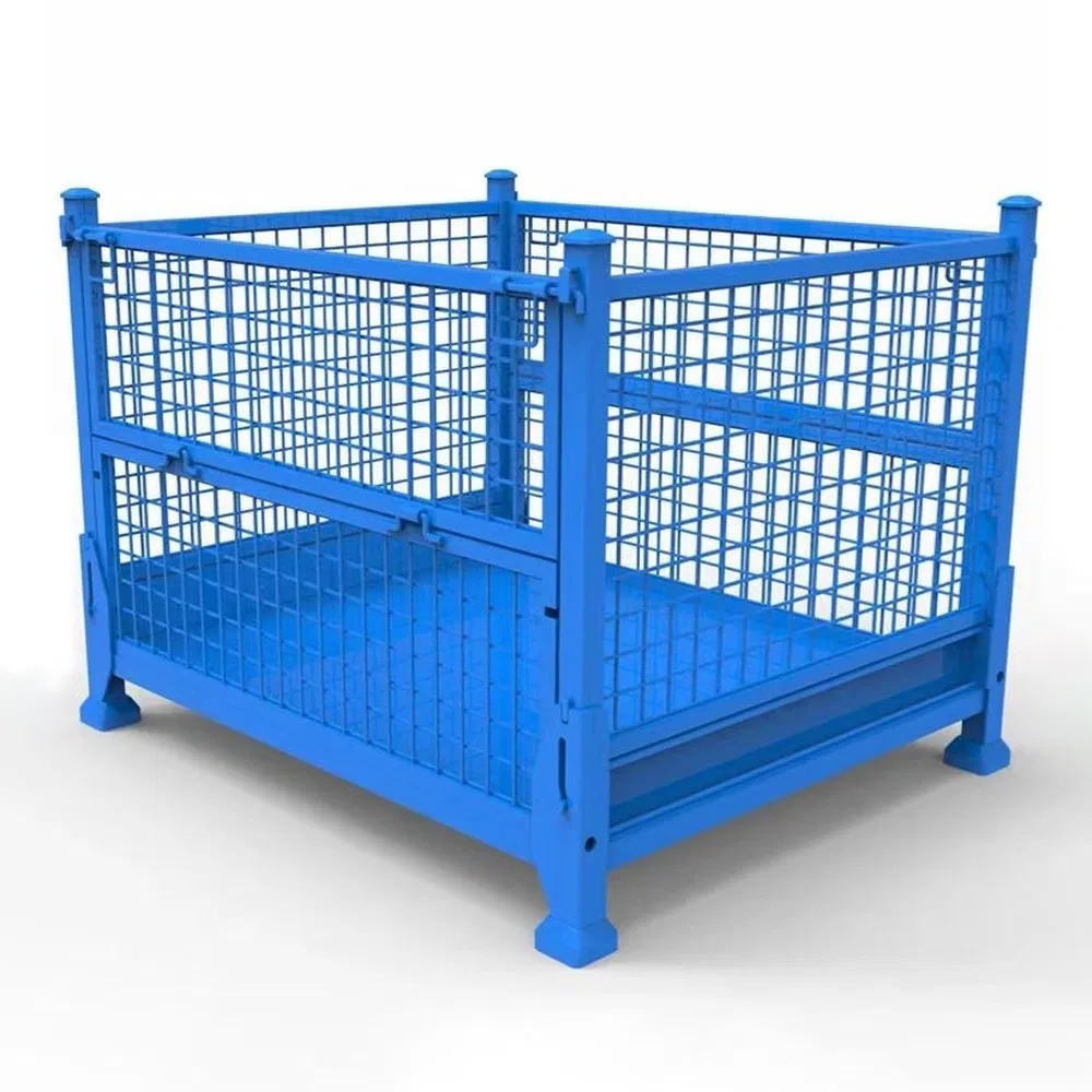 Foldable Warehouse Rack & Metal Storage Cage for Automotive Parts Packaging and - ảnh 2