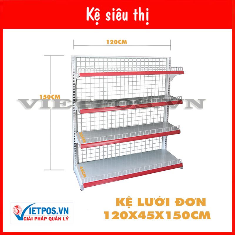 4-Tier Supermarket Shelf (1.2 x 1.5) m