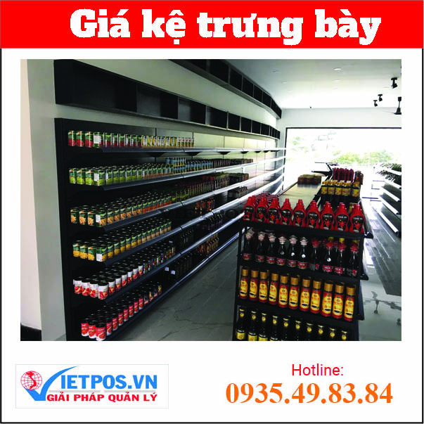 Kệ siêu thị sơn màu đen theo yêu cầu 2
