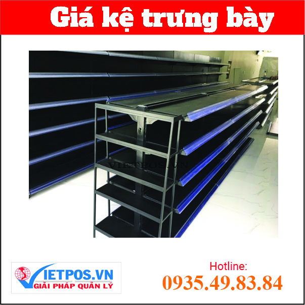 Kệ siêu thị sơn màu đen theo yêu cầu 3