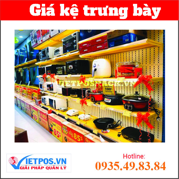 Kệ siêu thị màu vàng 3