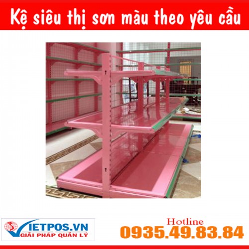 Kệ siêu thị màu hồng