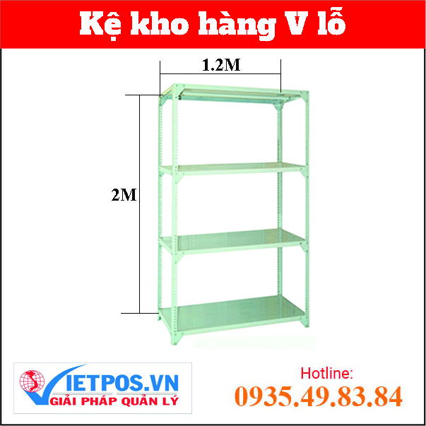 Slotted Angle Shelf (L1.2MxW0.3MxH2M) 4 tiers
