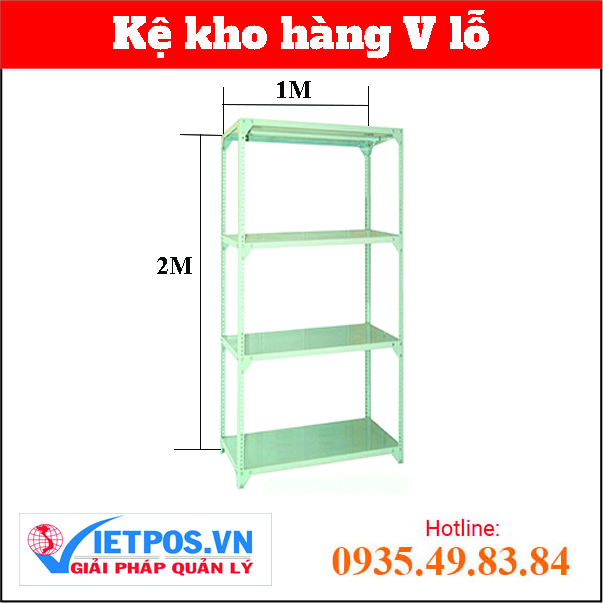 Slotted angle shelf (L1MxW0.3MxH2M) 4 tiers