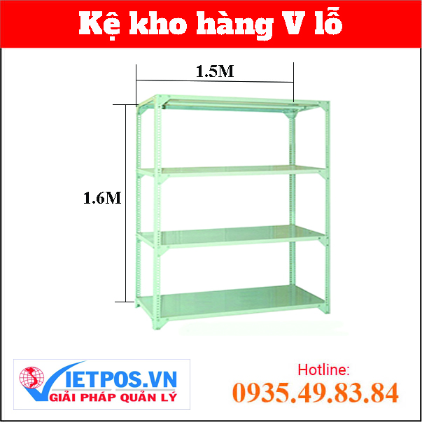 Slotted Angle Shelf (L1.5M x W0.3M x H1.6M) 4 tiers