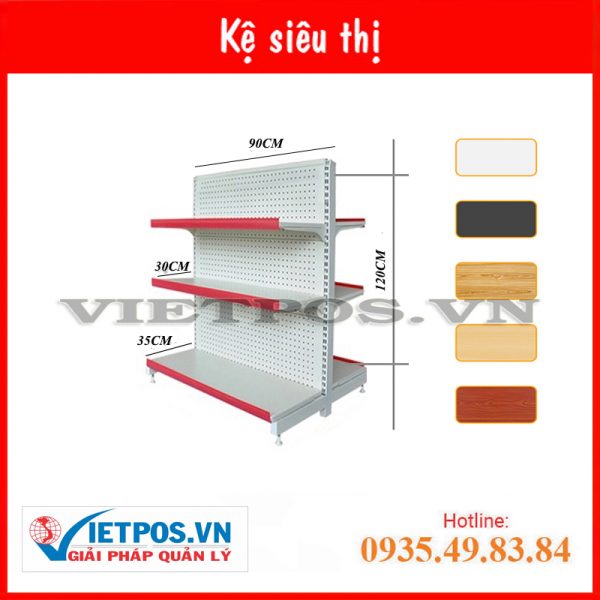 Kệ đôi tôn lỗ 90cmx120cm 3 tầng (Loại mỏng 0.6)