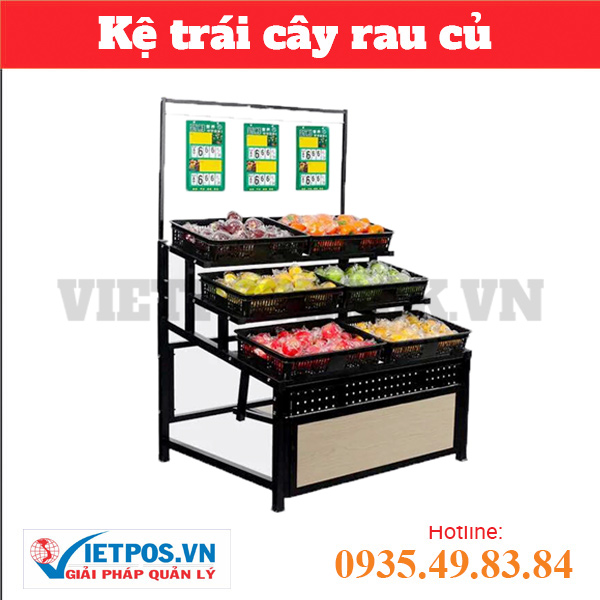 Kệ gỗ kết hợp rổ