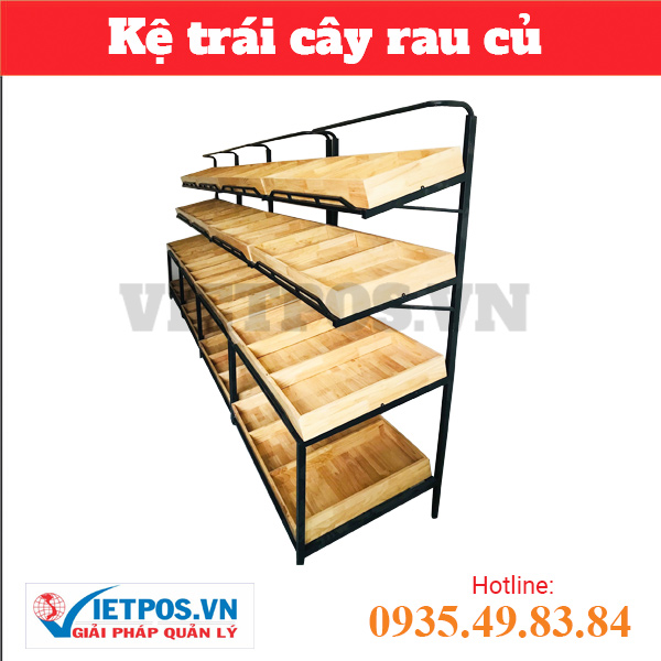 Kệ đơn mâm gỗ 4 tầng