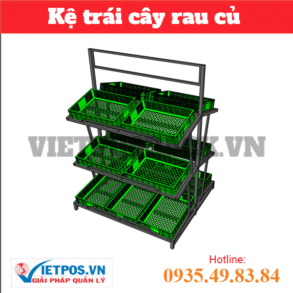 Kệ trái cây đôi mâm rổ chân trụ