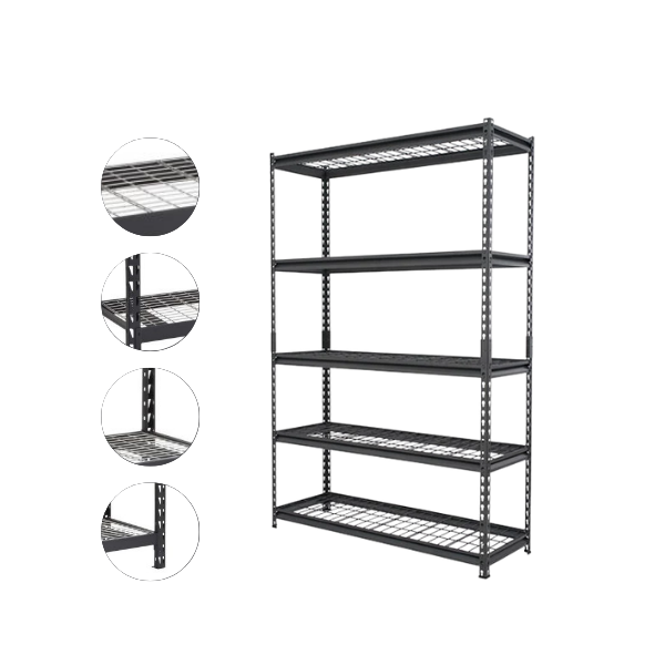 V-shaped shelf D1.2m X W0.4m X H2m with 5 mesh shelves 2