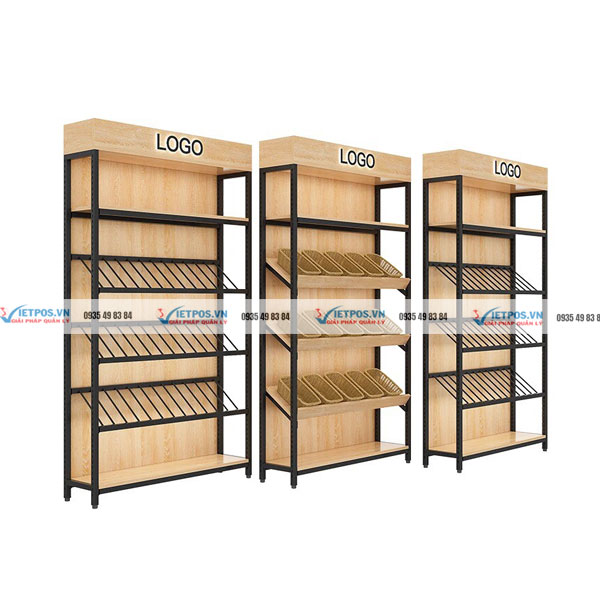 Kệ gỗ trưng bày rượu