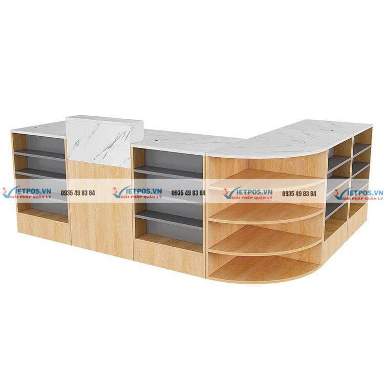 Quầy thu ngân bằng gỗ thu hút và độc đáo